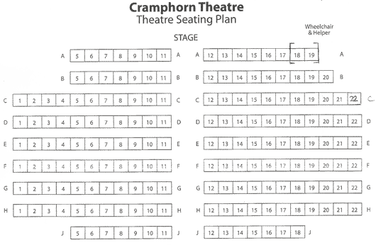 Cramphorn Theatre, Chelmsford Seating Plan