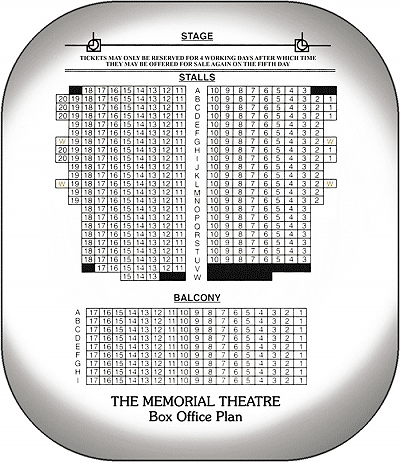 Memorial Theatre Seating Plan