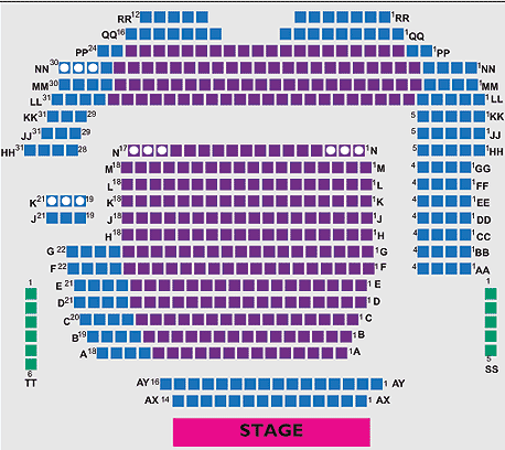 The Riverfront Theatre and Arts Centre, NewportSeating Plan