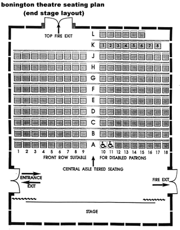 Bonington Theatre Seating Plan in Nottingham