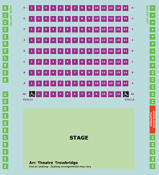 Arc Theatre Seating Plan