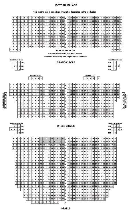 Victoria Palace Theatre Seating Plan